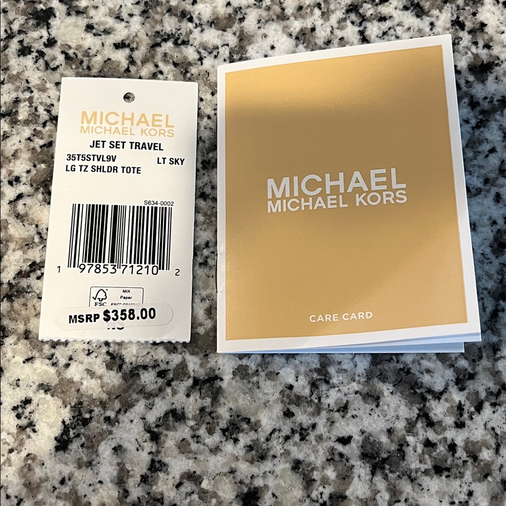 Michael Kors Light Blue Logo Print Tote.Beautiful design.OP 358 - Picture 3 of 4